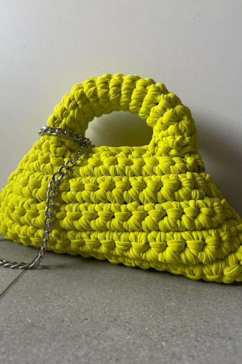 Crochet bag verde acido