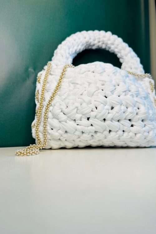 Mini crochet bag bianca